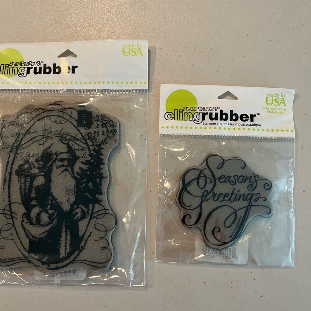 Stampendous Cling Rubber Stamps Set. Two Christmas
